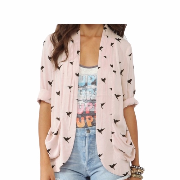Hollister Cropped Sleeve Light Pink Jacket - Picture 1 of 5